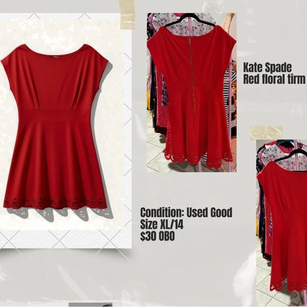 Kate Spade Elegant Red Women's Dress - Picture 4 of 4